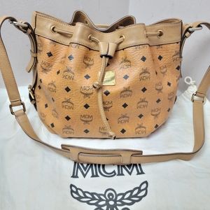 100% Authentic MCM CONGNAC drawstring bucket bag
